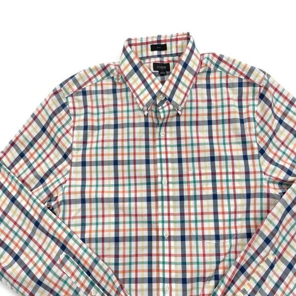 J. Crew Reimagined Cotton Long Sleeve Plaid Button Shirt Men's Slim Medium M - Picture 2 of 6
